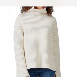 Joseph Cream Ribbed Turtleneck Sweater